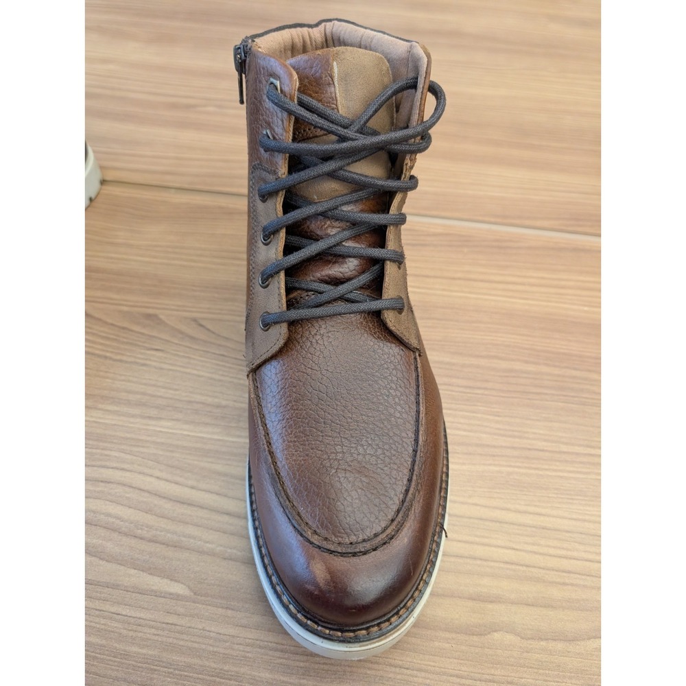 Franco Fortini Men Ken Cognac Leather Ankle Lace Up Lug Boots 10.5 Brown 503805 - Picture 6 of 9